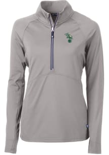 Cutter and Buck Oakland Athletics Womens Grey Cooperstown Adapt Eco Qtr Zip