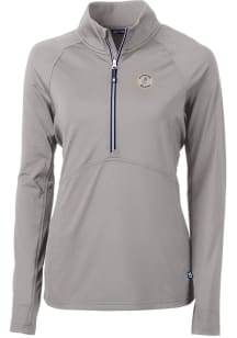 Cutter and Buck Milwaukee Brewers Womens Grey Cooperstown Adapt Eco Qtr Zip