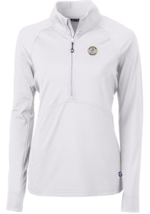 Cutter and Buck Milwaukee Brewers Womens White Cooperstown Adapt Eco Qtr Zip