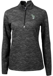 Cutter and Buck Oakland Athletics Womens Black Cooperstown Traverse Camo Qtr Zip