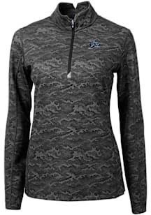 Cutter and Buck Tampa Bay Rays Womens Black Cooperstown Traverse Camo Qtr Zip