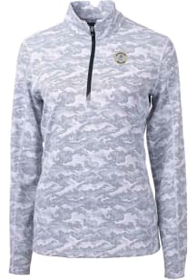 Cutter and Buck Milwaukee Brewers Womens Charcoal Cooperstown Traverse Camo Qtr Zip