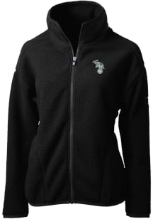 Cutter and Buck Oakland Athletics Womens Black Cooperstown Cascade Sherpa Long Sleeve Full Zip J..