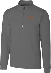 Cutter and Buck Idaho State Bengals Mens Grey Traverse Long Sleeve 1/4 Zip Pullover