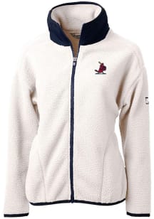 Cutter and Buck St Louis Cardinals Womens Grey Cooperstown Cascade Sherpa Long Sleeve Full Zip Jac..