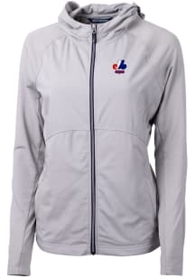 Cutter and Buck Montreal Expos Womens Grey Cooperstown Adapt Eco Light Weight Jacket