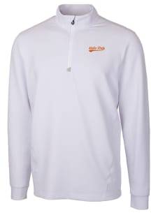 Cutter and Buck Idaho State Bengals Mens White Traverse Long Sleeve 1/4 Zip Pullover