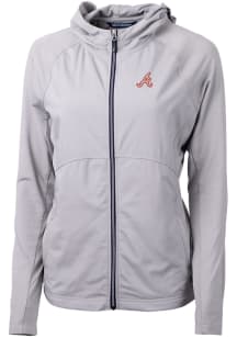 Cutter and Buck Atlanta Braves Womens Grey Cooperstown Adapt Eco Light Weight Jacket