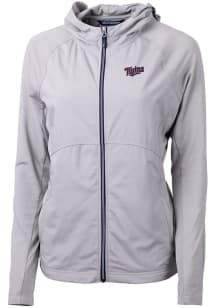 Cutter and Buck Minnesota Twins Womens Grey Cooperstown Adapt Eco Light Weight Jacket
