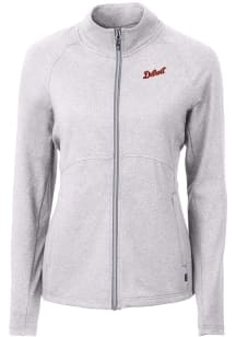 Cutter and Buck Detroit Tigers Womens Grey Cooperstown Adapt Eco Knit Light Weight Jacket