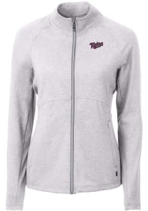 Cutter and Buck Minnesota Twins Womens Grey Cooperstown Adapt Eco Knit Light Weight Jacket