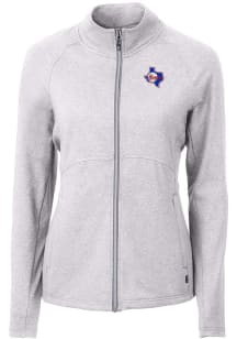 Cutter and Buck Texas Rangers Womens Grey Cooperstown Adapt Eco Knit Light Weight Jacket