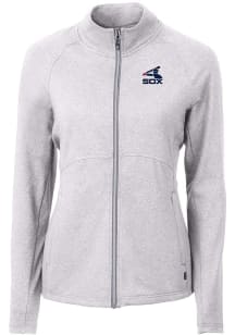 Cutter and Buck Chicago White Sox Womens Grey Cooperstown Adapt Eco Knit Light Weight Jacket