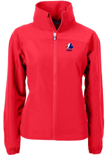 Cutter and Buck Montreal Expos Womens Red Cooperstown Charter Eco Light Weight Jacket