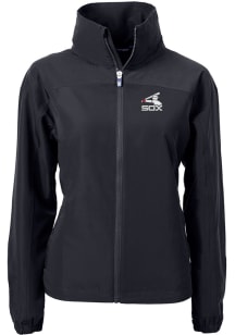Cutter and Buck Chicago White Sox Womens Black Cooperstown Charter Eco Light Weight Jacket
