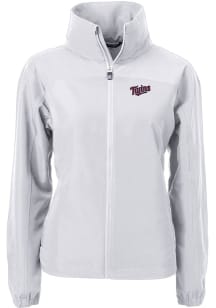 Cutter and Buck Minnesota Twins Womens Grey Cooperstown Charter Eco Light Weight Jacket