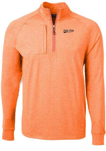 Cutter and Buck Idaho State Bengals Mens Orange Adapt Eco Long Sleeve 1/4 Zip Pullover