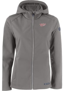 Cutter and Buck Minnesota Twins Womens Grey Cooperstown Evoke Light Weight Jacket