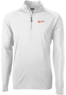 Cutter and Buck Idaho State Bengals Mens White Adapt Eco Long Sleeve 1/4 Zip Pullover