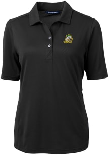 Cutter and Buck Oregon Ducks Womens Black Virtue Eco Pique Short Sleeve Polo Shirt