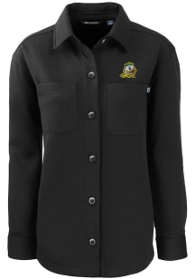 Womens Oregon Ducks Black Cutter and Buck Roam Shirt Light Weight Jacket