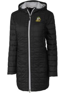 Womens Oregon Ducks Black Cutter and Buck Rainier PrimaLoft Long Filled Jacket