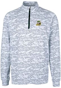 Cutter and Buck Oregon Ducks Mens Charcoal Traverse Camo Big and Tall Qtr Zip