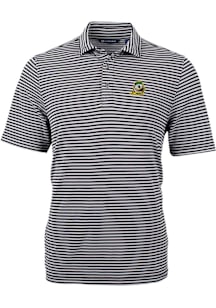 Cutter and Buck Oregon Ducks Black Virtue Eco Pique Stripe Big and Tall Polo