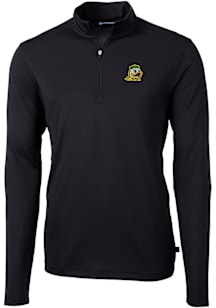 Cutter and Buck Oregon Ducks Mens Black Virtue Eco Pique Big and Tall Qtr Zip