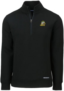 Cutter and Buck Oregon Ducks Mens Black Roam Long Sleeve Qtr Zip Pullover