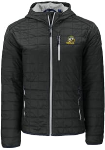 Mens Oregon Ducks Black Cutter and Buck Rainier PrimaLoft Hooded Filled Jacket