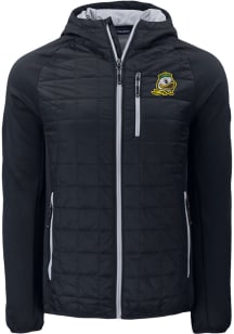 Mens Oregon Ducks Black Cutter and Buck Rainier PrimaLoft Hybrid Medium Weight Jacket