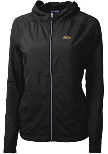 Womens Tulsa Golden Hurricane Black Cutter and Buck Adapt Eco Light Weight Jacket