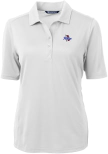 Womens Tulsa Golden Hurricane White Cutter and Buck Virtue Eco Pique Short Sleeve Polo Shirt