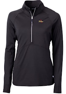 Cutter and Buck Tulsa Golden Hurricane Womens Black Adapt Eco Qtr Zip