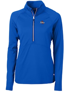 Cutter and Buck Tulsa Golden Hurricane Womens Blue Adapt Eco Qtr Zip