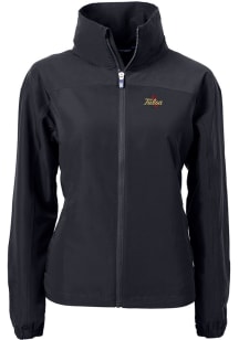 Womens Tulsa Golden Hurricane Black Cutter and Buck Charter Eco Light Weight Jacket