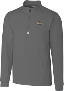 Mens Tulsa Golden Hurricane Grey Cutter and Buck Traverse Qtr Zip