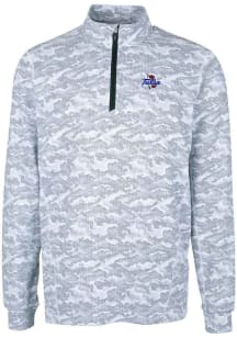 Mens Tulsa Golden Hurricane Charcoal Cutter and Buck Traverse Camo Qtr Zip