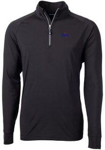 Mens Tulsa Golden Hurricane Black Cutter and Buck Adapt Eco Qtr Zip