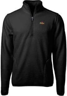 Cutter and Buck Tulsa Golden Hurricane Mens Black Cascade Sherpa Big and Tall Qtr Zip