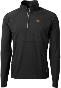 Mens Tulsa Golden Hurricane Black Cutter and Buck Adapt Eco Hybrid Qtr Zip Pullover