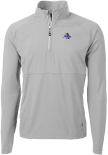 Mens Tulsa Golden Hurricane Grey Cutter and Buck Adapt Eco Hybrid Qtr Zip Pullover