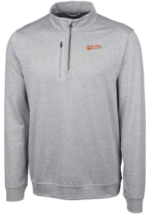 Cutter and Buck Idaho State Bengals Mens Grey Vault Stealth Long Sleeve 1/4 Zip Pullover
