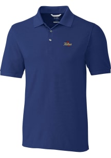 Cutter and Buck Tulsa Golden Hurricane Mens Blue Advantage Short Sleeve Polo