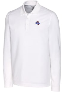 Cutter and Buck Tulsa Golden Hurricane Mens White Advantage Long Sleeve Polo Shirt