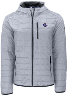 Mens Tulsa Golden Hurricane Grey Cutter and Buck Rainier PrimaLoft Hooded Filled Jacket