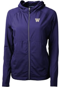 Womens Washington Huskies Purple Cutter and Buck Adapt Eco Light Weight Jacket