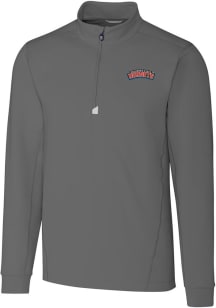 Cutter and Buck Delaware State Hornets Mens Grey Traverse Big and Tall 1/4 Zip Pullover