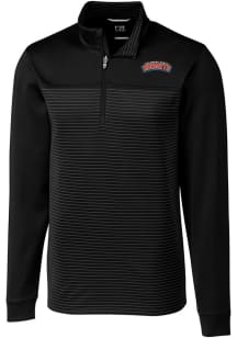 Cutter and Buck Delaware State Hornets Mens Black Traverse Big and Tall 1/4 Zip Pullover